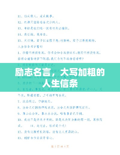 励志名言，大写加粗的人生信条