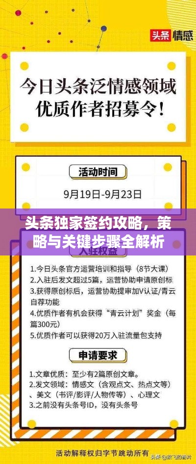 头条独家签约攻略，策略与关键步骤全解析