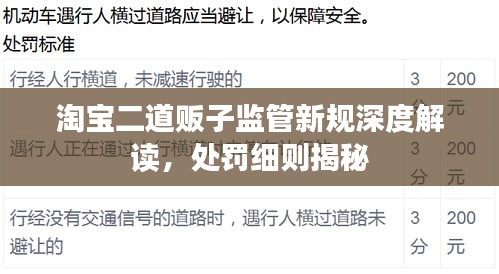 淘宝二道贩子监管新规深度解读，处罚细则揭秘