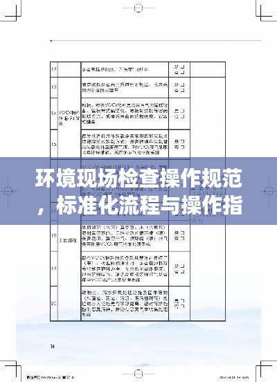 环境现场检查操作规范，标准化流程与操作指南