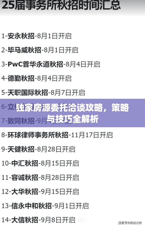 独家房源委托洽谈攻略，策略与技巧全解析