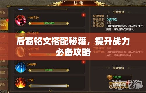 后裔铭文搭配秘籍，提升战力必备攻略