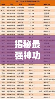 揭秘最强神功榜单，十大顶尖功法排名！