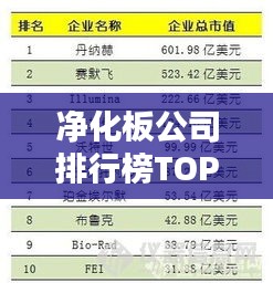 净化板公司排行榜TOP榜及行业影响力解析