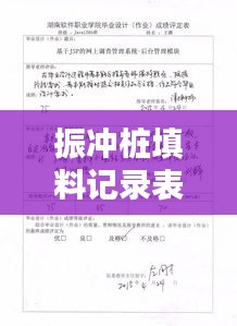 振冲桩填料记录表标准化操作指南