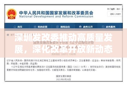 深圳发改委推动高质量发展，深化改革开放新动态